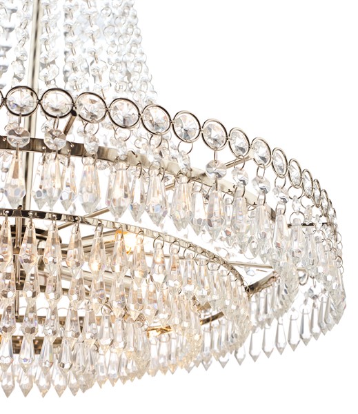 (image for) Laura Ashley Enid Grand 5lt Chandelier Polished Nickel & Cut Glass